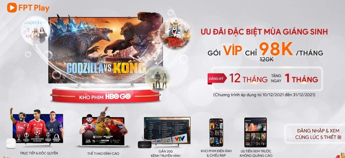 Mua gói Vip FPT Play khuyến mãi giá rẻ
