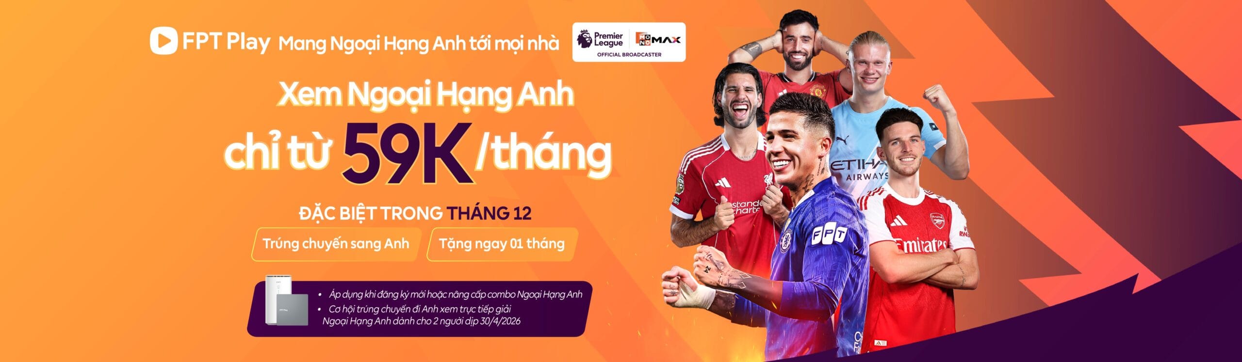 bảng giá gói ngoại hạng anh